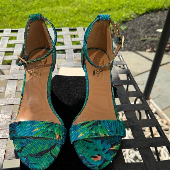 Aerosols heel rest Tropical Green Ankle Strap Sandals - Picture 1 of 7